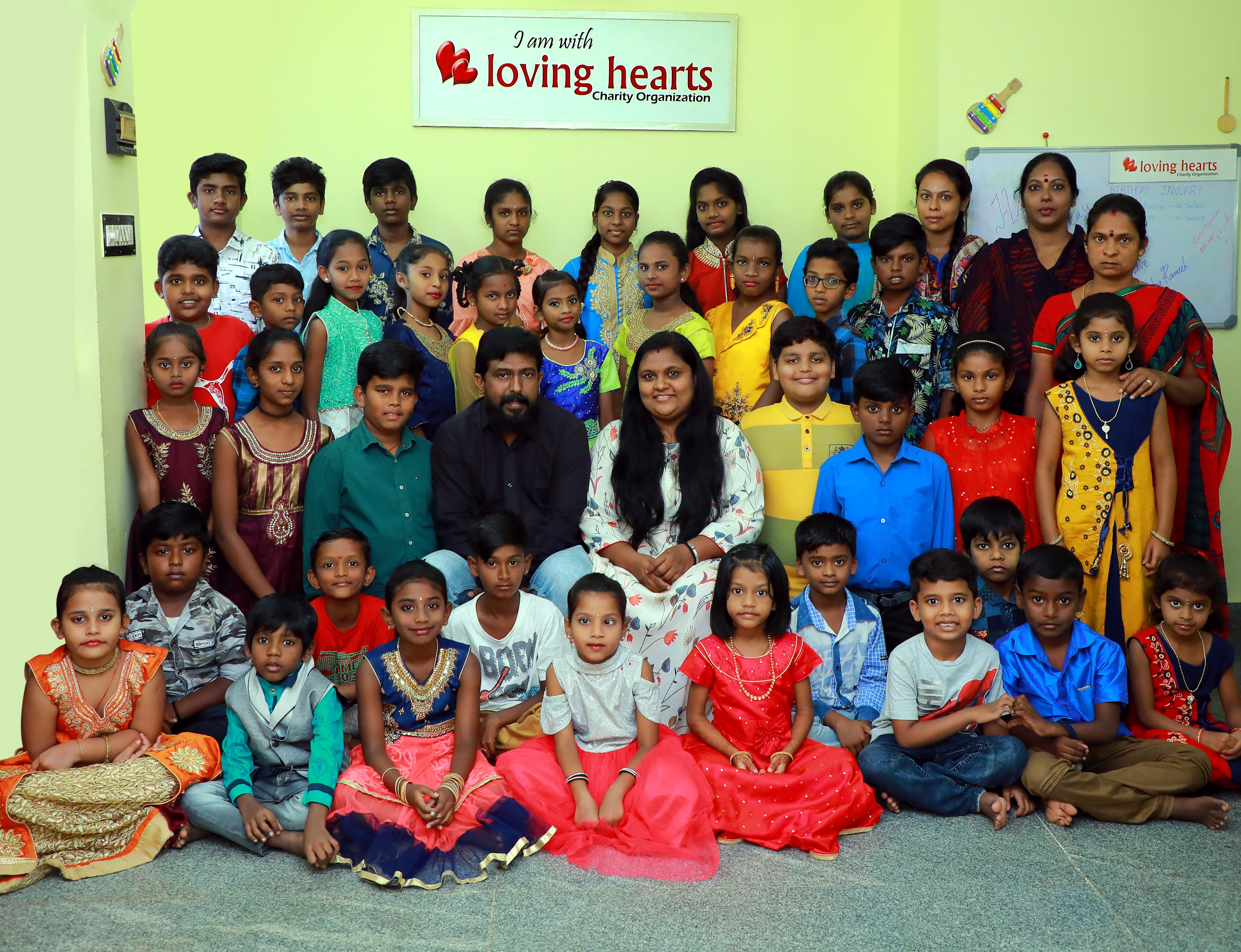 Smiling children at Loving Hearts in Bengaluru